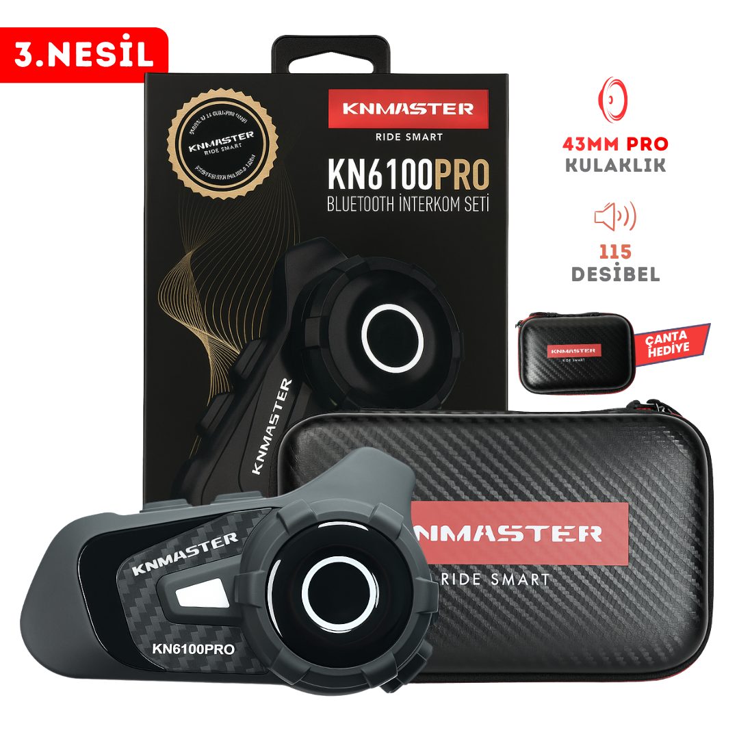 Knmaster KN6100 PRO Motosiklet İnterkom Bluetooth - MotoWing