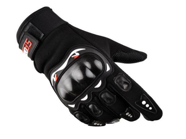 Koruyucu Kabuklu Yarım Parmak Karbon Fiber Eldiven - MotoWing