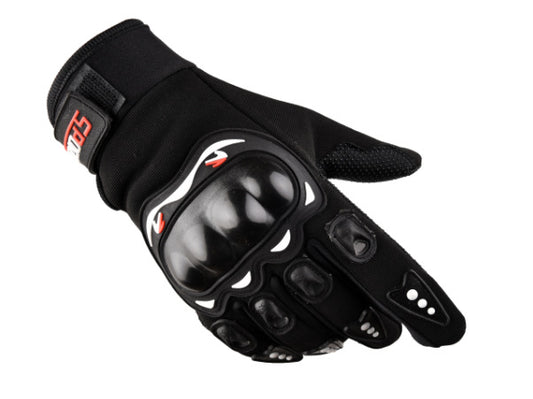 Koruyucu Kabuklu Yarım Parmak Karbon Fiber Eldiven - MotoWing