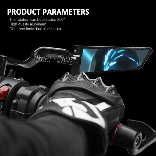 Motosiklet Universal Gidon Aynası Mavi Lens - MotoWing
